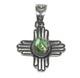 Native American Sterling Silver Navajo Natural Sonoran Turquoise Zia Pendant