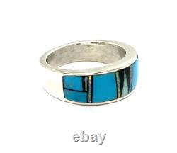 Native American Sterling Silver Navajo turquoise and opal? Ring Size 9