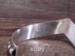Native American Sterling Silver Ribbed Melon 1/2 V Bracelet by Thomas Charley