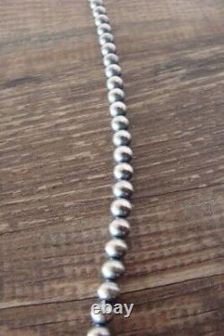 Native American Sterling Silver Round Navajo Pearl 30 Necklace by I. John