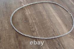 Native American Sterling Silver Round Navajo Pearl 30 Necklace by I. John