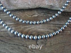 Native American Sterling Silver Round Navajo Pearl 35 Necklace by I. John