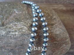 Native American Sterling Silver Round Navajo Pearl 35 Necklace by I. John