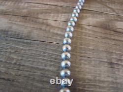 Native American Sterling Silver Round Navajo Pearl 35 Necklace by I. John