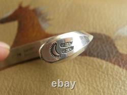 Native American Sterling Silver Thick Gauge Triangle Wire Bracelet 6-1/234 gr