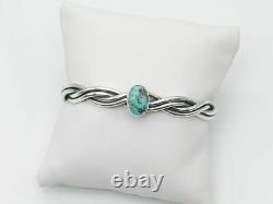 Native American Sterling Silver & Turquoise Handmade Navajo Bracelet