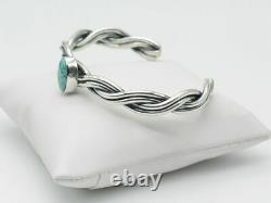 Native American Sterling Silver & Turquoise Handmade Navajo Bracelet