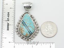 Native American Sterling Silver & Turquoise Pendant by Navajo Eloise Richards