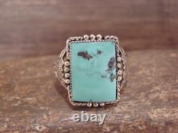 Native American Sterling Silver & Turquoise Square Ring by Yazzie Size 12