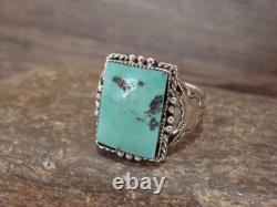 Native American Sterling Silver & Turquoise Square Ring by Yazzie Size 12