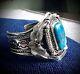 Native American Sterling & Turquoise Cuff Bracelet Wes Craig Ihmss