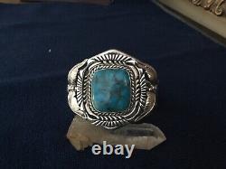 Native American Sterling & Turquoise Cuff Bracelet Wes Craig Ihmss