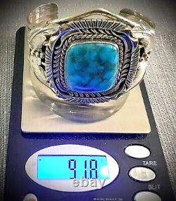 Native American Sterling & Turquoise Cuff Bracelet Wes Craig Ihmss