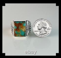 Native American Sterling and # 8 Turquoise Men's Ring Size 10