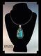 Native American Sterling And # 8 Turquoise Pendant