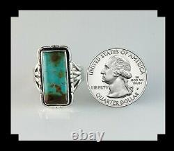 Native American Sterling and # 8 Turquoise Ring Size 8 3/4
