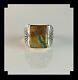 Native American Sterling And Boulder Turquoise Men's Ring Size 10 1/2