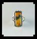 Native American Sterling And Bumblebee Jasper Ring Size 8 3/4