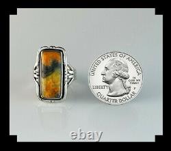 Native American Sterling and Bumblebee Jasper Ring Size 8 3/4