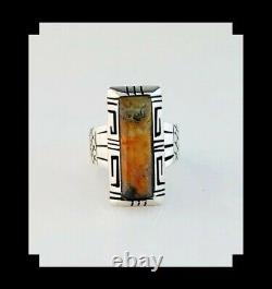 Native American Sterling and Bumblebee Jasper Ring Size 9 3/4