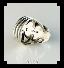 Native American Sterling and Inlay Spiny Oyster Ring Size 7 1/2