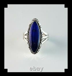 Native American Sterling and Lapis Lazuli Ring Size 8