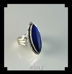 Native American Sterling and Lapis Lazuli Ring Size 8