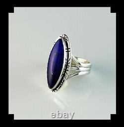 Native American Sterling and Lapis Lazuli Ring Size 8