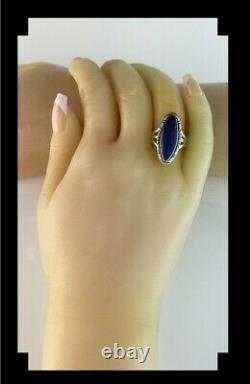 Native American Sterling and Lapis Lazuli Ring Size 8