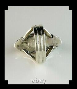 Native American Sterling and Rhodochrosite Ring Size 7 3/4