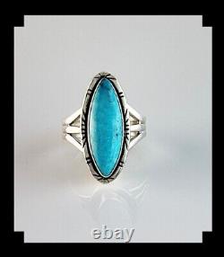 Native American Sterling and Sleeping Beauty Turquoise Size 9 1/4