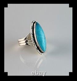 Native American Sterling and Sleeping Beauty Turquoise Size 9 1/4