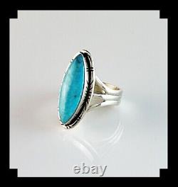 Native American Sterling and Sleeping Beauty Turquoise Size 9 1/4