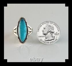 Native American Sterling and Sleeping Beauty Turquoise Size 9 1/4