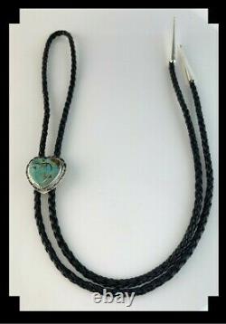 Native American Sterling and Turquoise Heart Bolo