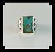 Native American Sterling And Turquoise Men's Ring Size 14