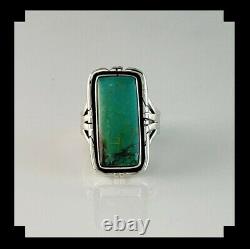 Native American Sterling and Turquoise Ring Size 6 3/4