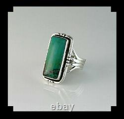 Native American Sterling and Turquoise Ring Size 6 3/4