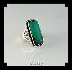 Native American Sterling and Turquoise Ring Size 6 3/4