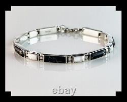 Native American Sterling and White Buffalo Link Bracelet