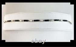 Native American Sterling and White Buffalo Link Bracelet