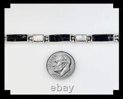 Native American Sterling and White Buffalo Link Bracelet