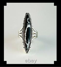 Native American Sterling and White Buffalo Ring Size 7 1/4