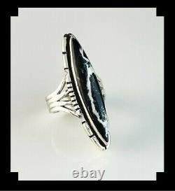Native American Sterling and White Buffalo Ring Size 7 1/4