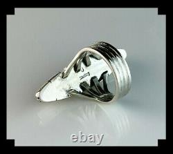 Native American Sterling and White Buffalo Ring Size 7 1/4