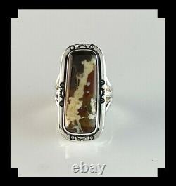 Native American Sterling and Wild Horse Magnesite Ring Size 9 1/2