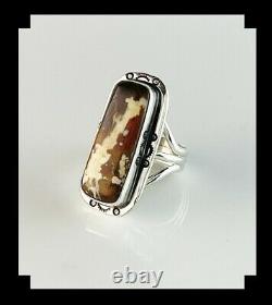 Native American Sterling and Wild Horse Magnesite Ring Size 9 1/2