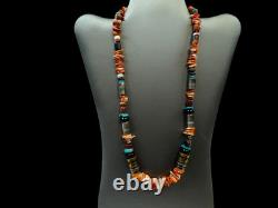 Native American T. Singer Navajo Multi-Stone Beaded 23 Necklace