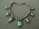 Native American Webbed Turquoise 7-stone Sterling Silver Bead Necklace La