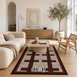 Native American Wool Rug Navajo Cross Pattern Handwoven Southwestern Tribal Rug